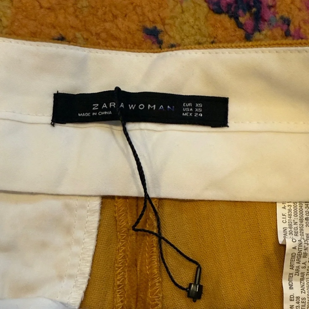 NWOT Zara Mustard Yellow Pants - Picture 2 of 8